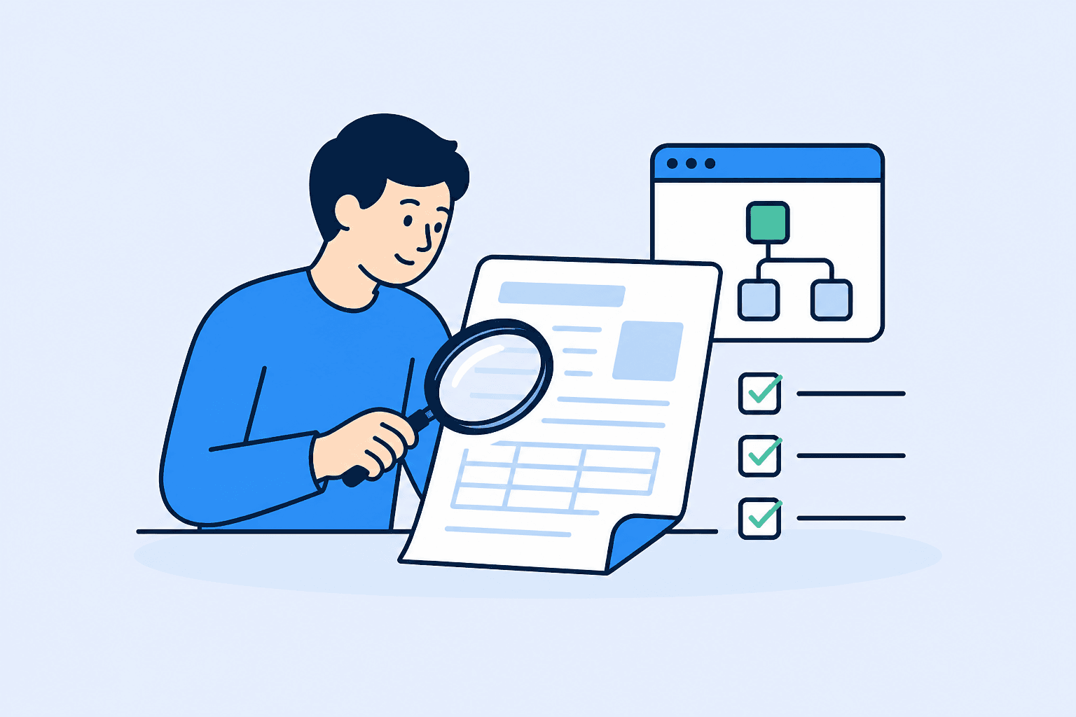 A person checking answers before using an online file tool